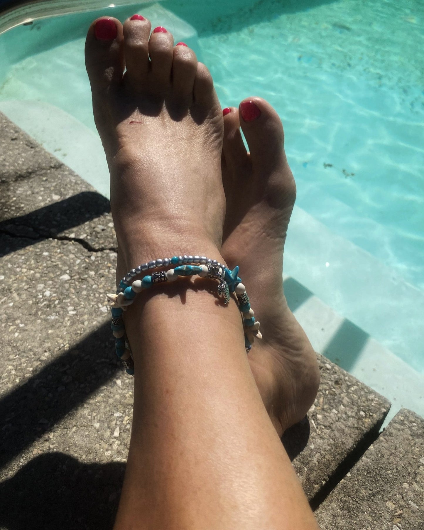 NEW! Boho Sea Turtle Beaded Ankle Bracelet Bohemian Jewelry Ships Free