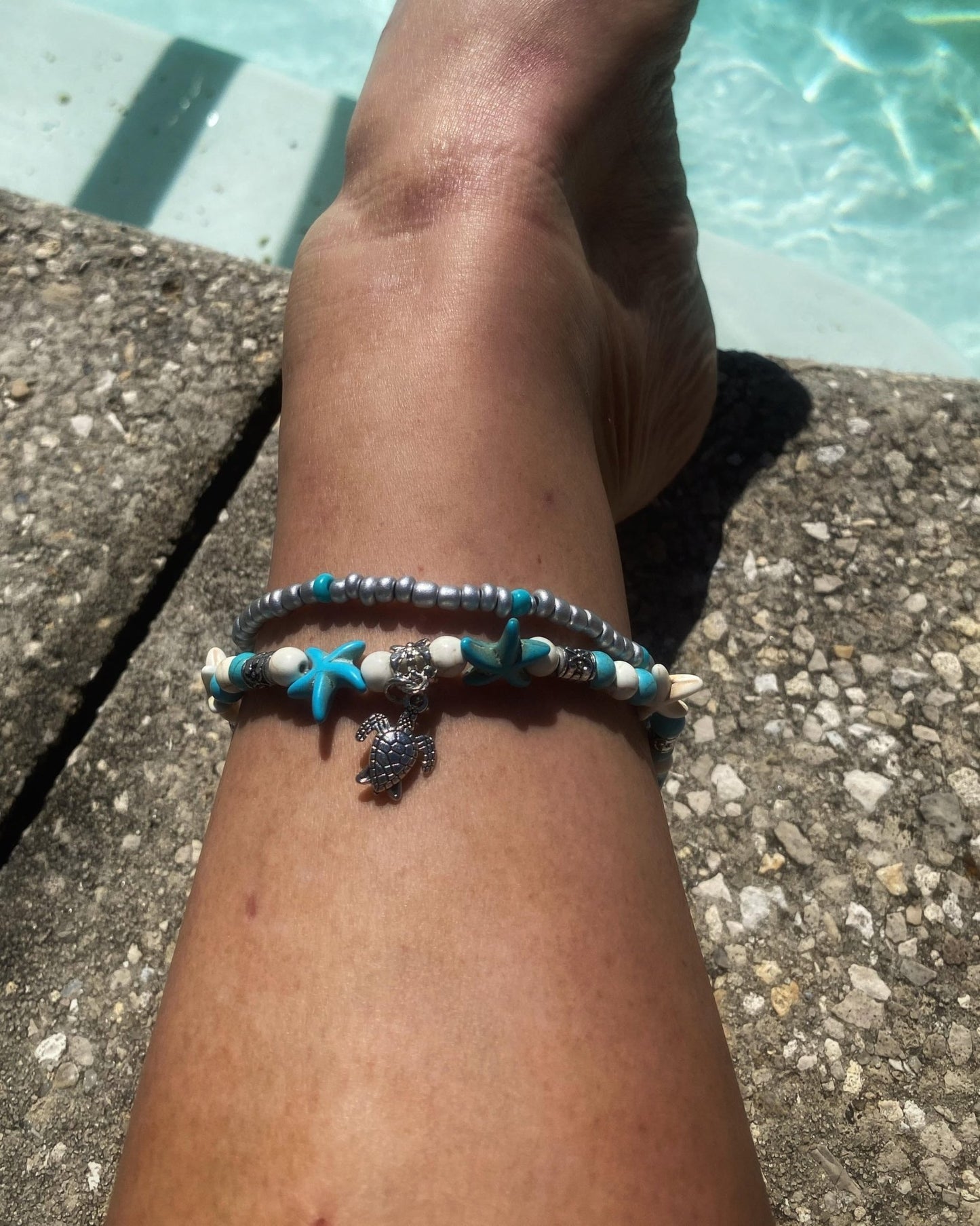 NEW! Boho Sea Turtle Beaded Ankle Bracelet Bohemian Jewelry Ships Free