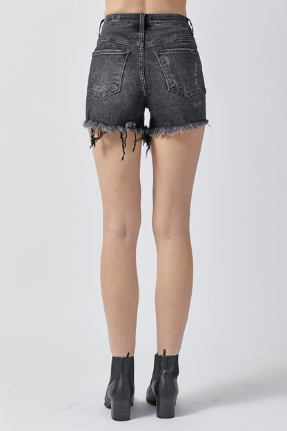 RISEN Raw Hem Denim Shorts with Pockets