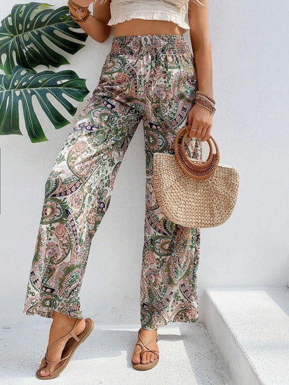 Boho Printed Wide Leg Pants