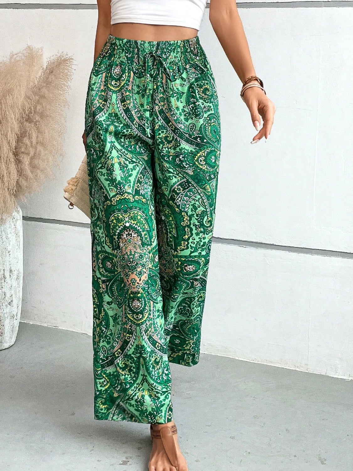 Boho Printed Wide Leg Pants