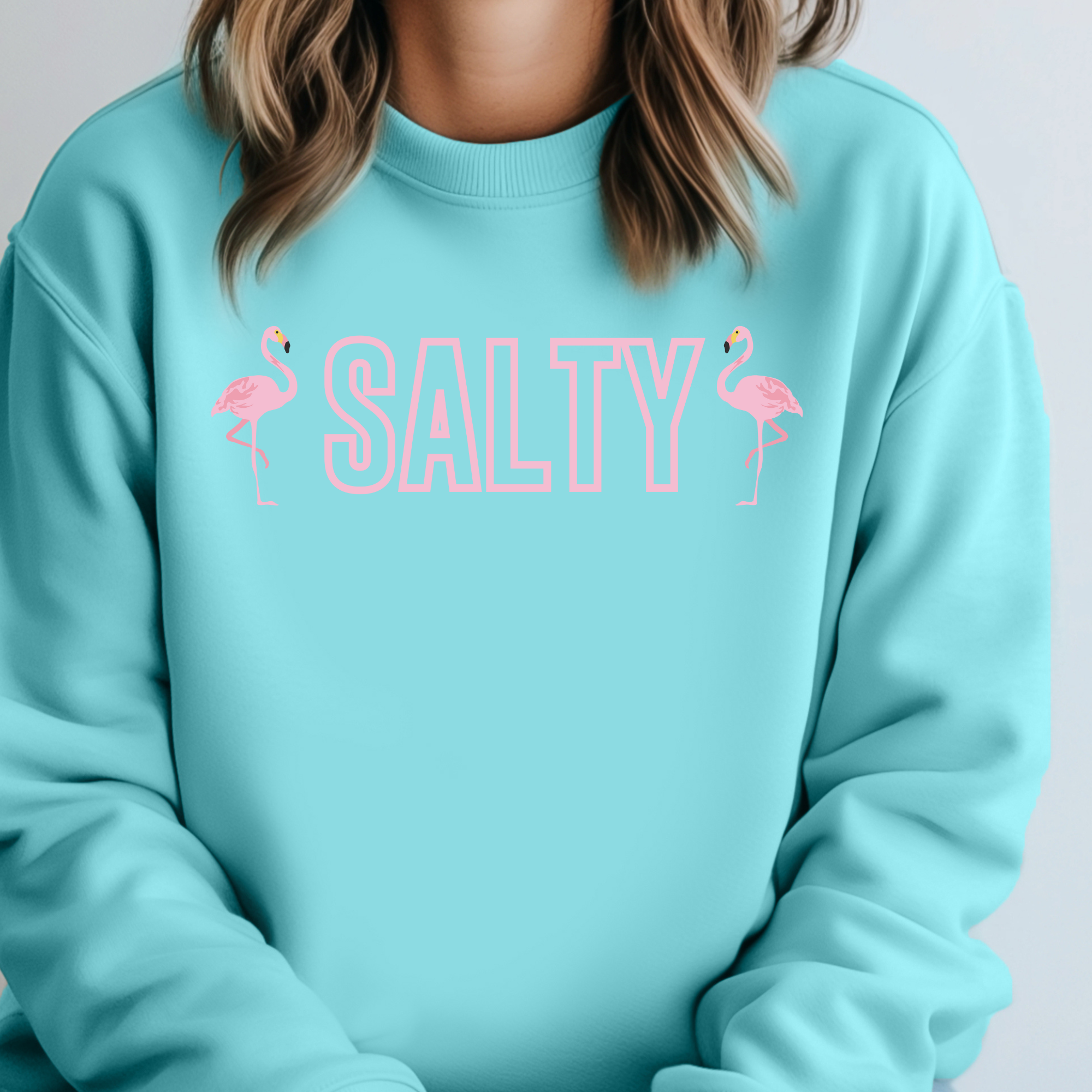 Flamingo Salty Sweatshirt For Beach Lovers Comfort Colors