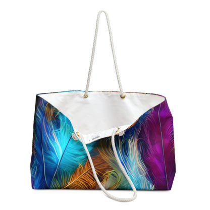 Boho Feathers Beach Tote Bag Weekender Bag For The Boho Woman Extra Large Travel Bag Bohemian Bag