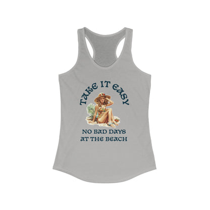 Retro Pin Up Girl Tank Top For Women No Bad Days At The Beach Vacation Shirt, Yoga Tank, Workout Gear