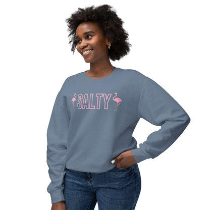 Flamingo Salty Sweatshirt For Beach Lovers Comfort Colors