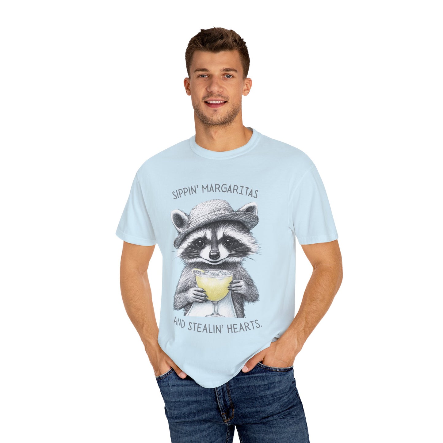 Raccoon Sipping A Margarita Beach T-Shirt