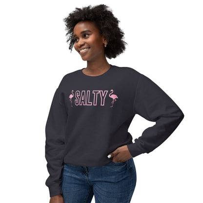 Flamingo Salty Sweatshirt For Beach Lovers Comfort Colors