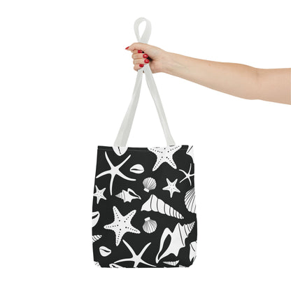 Seashell Tote Bag Black White