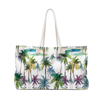 Weekender XL Tote Bag Watercolor Palm Trees Beach Tote