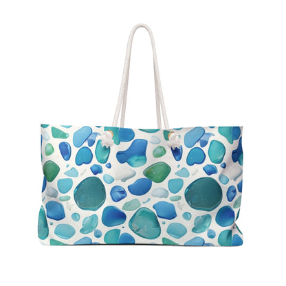 Sea Glass Beach Bag Weekend Tote Bag Seaglass Design