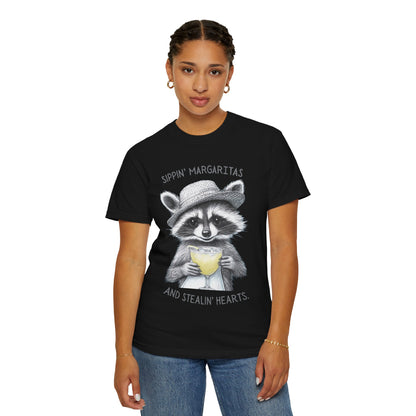 Raccoon Sipping A Margarita Beach T-Shirt