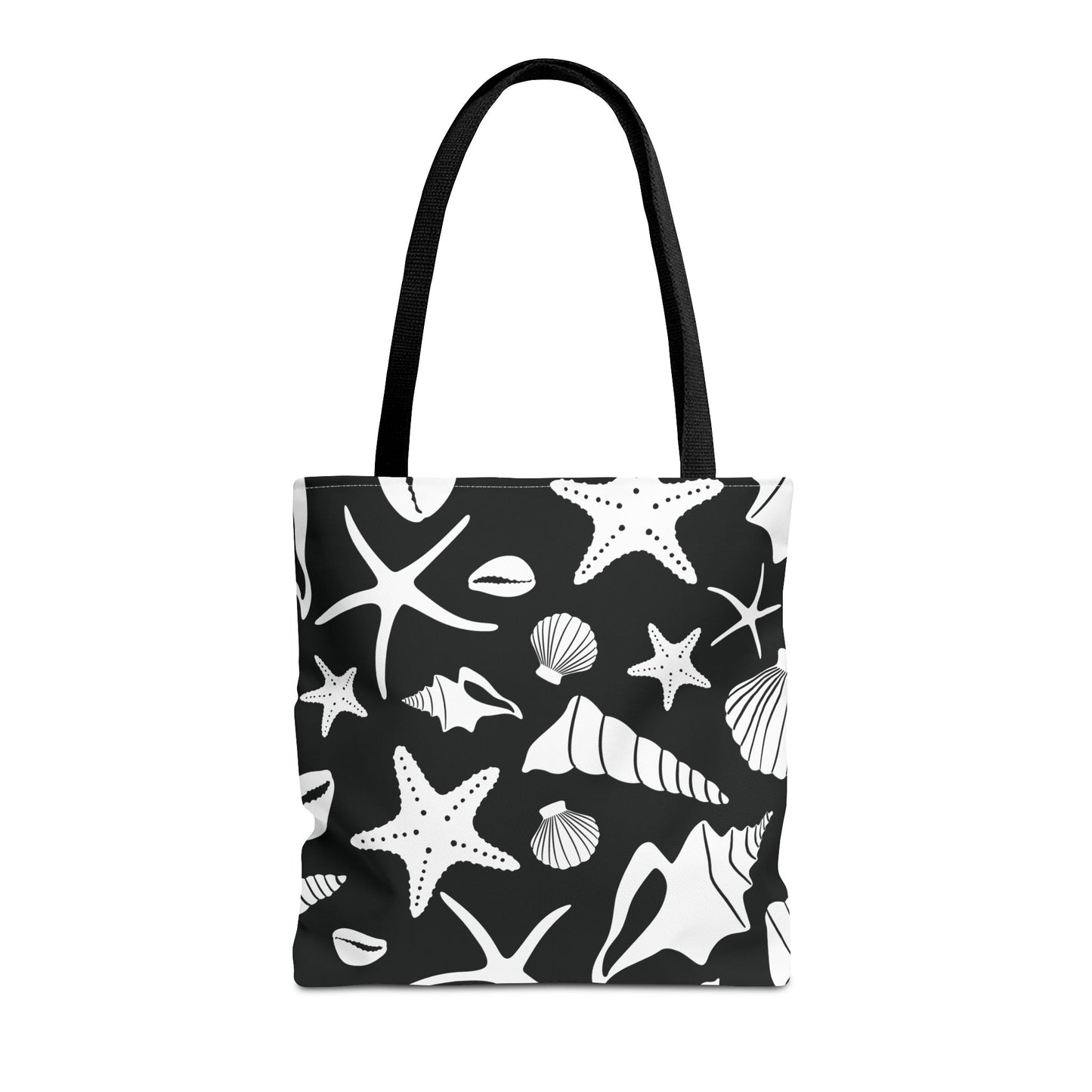 Seashell Tote Bag Black White