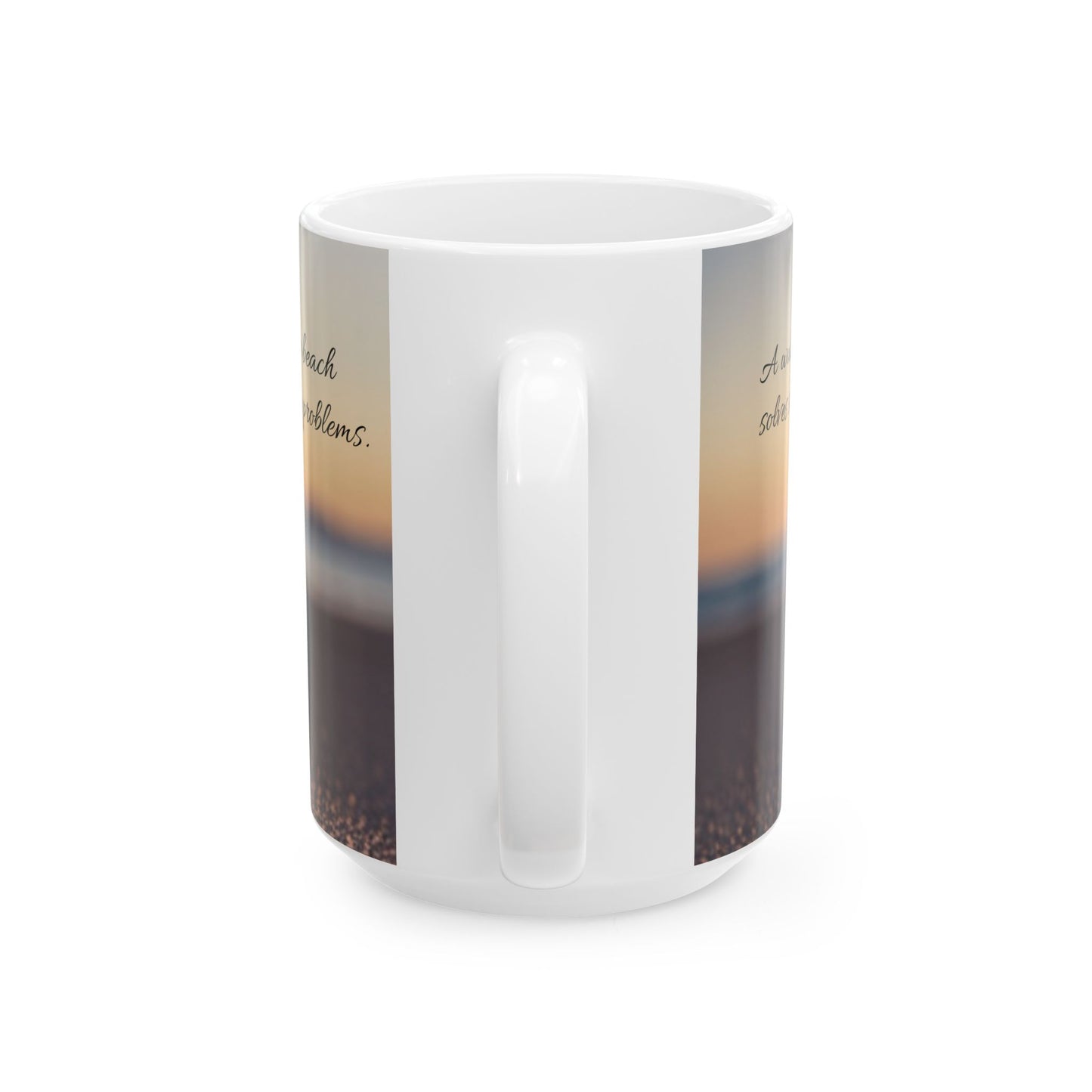 Stress Relief Beach Inspired Large Coffee Mug A Walk On The Beach Solves So Many Problems Tea Cup Unique Gifts For Women Or Men