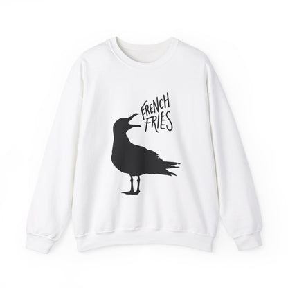 Funny Shirt For Girlfriend, Seagull Screaming For French Fries Sweatshirt, Gift For Wife, Mom, Sister, Anyone Who Loves The Beach