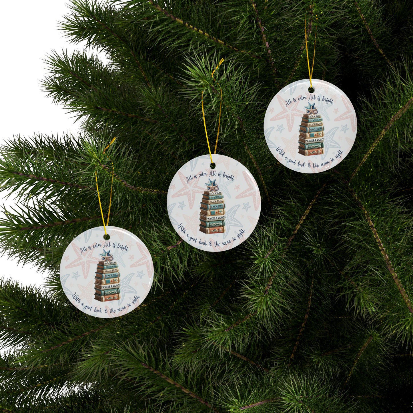 Christmas Ornament For Beach And Book Lovers Xmas Gifts