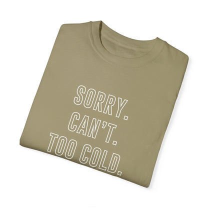 Winter Graphic Funny T-Shirt Sorry Can't Too Cold Bye Shirt