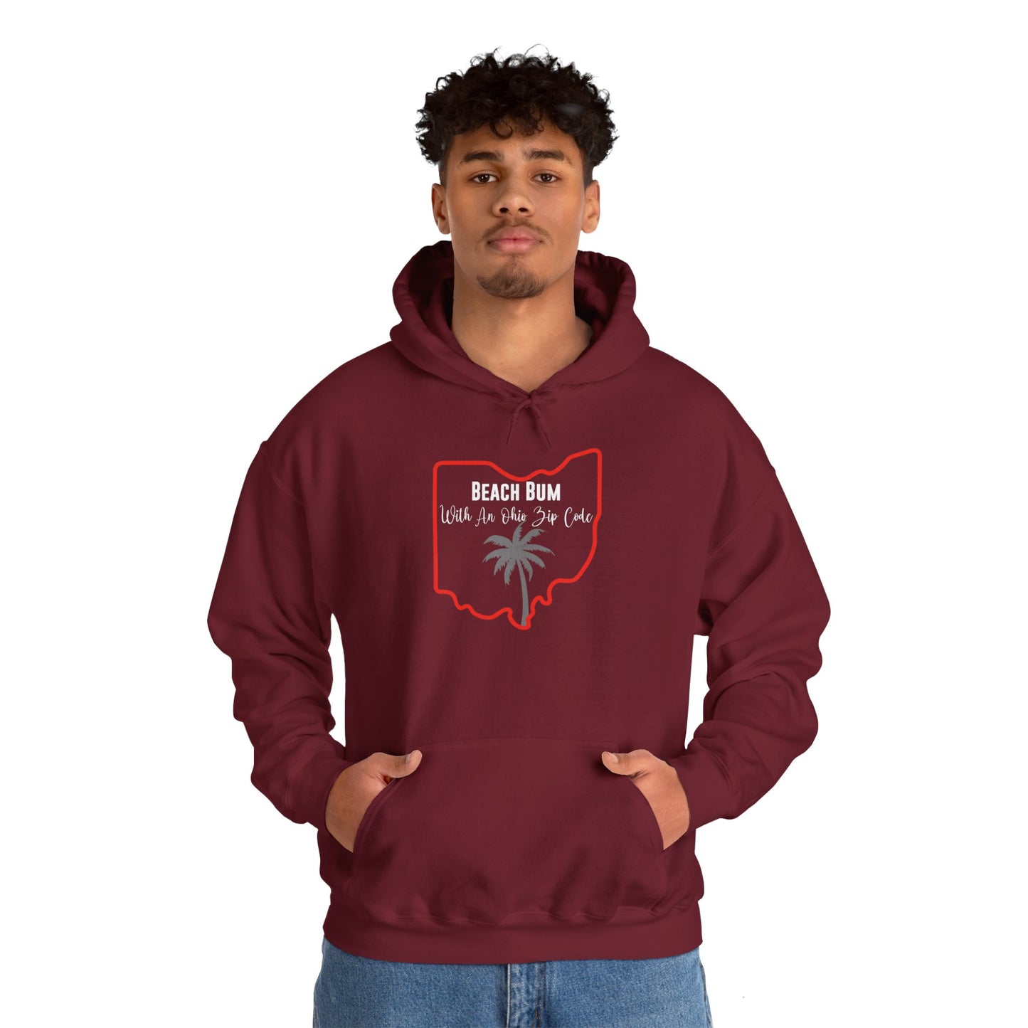 Ohio State Hoodie Beach Bum With An Ohio Zip Code, Funny Ohio Hoodie, Sweatshirt For Ohio Resident Beach Lover