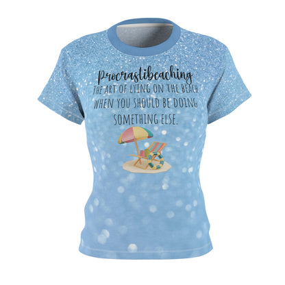 Beach T Shirts For Women Sparkly Blue Tee Funny Vacation Tee