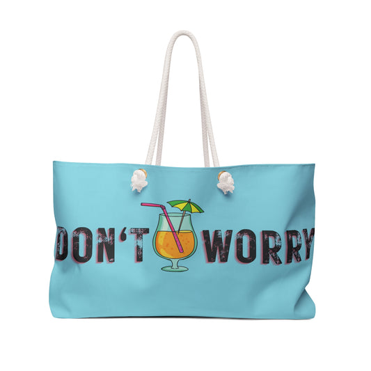 Don't Worry. Beach Happy. Beach Bag Boho Travel Bag Weekender Bag Large Beach Tote I Love Beach Trips Bags