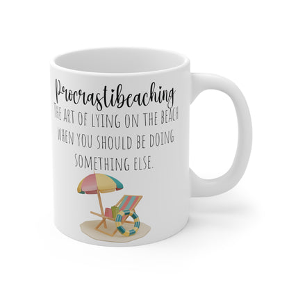 Beach Coffee Mug Procrastibeaching Lying On The Beach Morning Tea Cup
