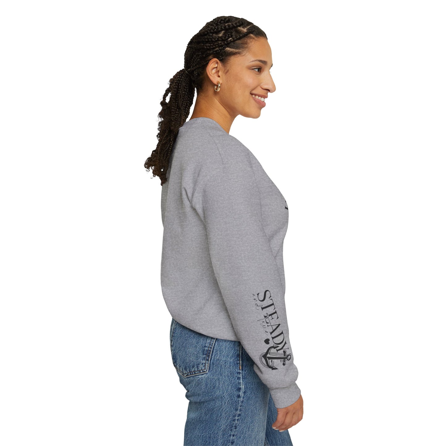 Christian Inspirational Unisex Crewneck Sweatshirt "His Love Is My Anchor" Cozy Faith-Based Apparel