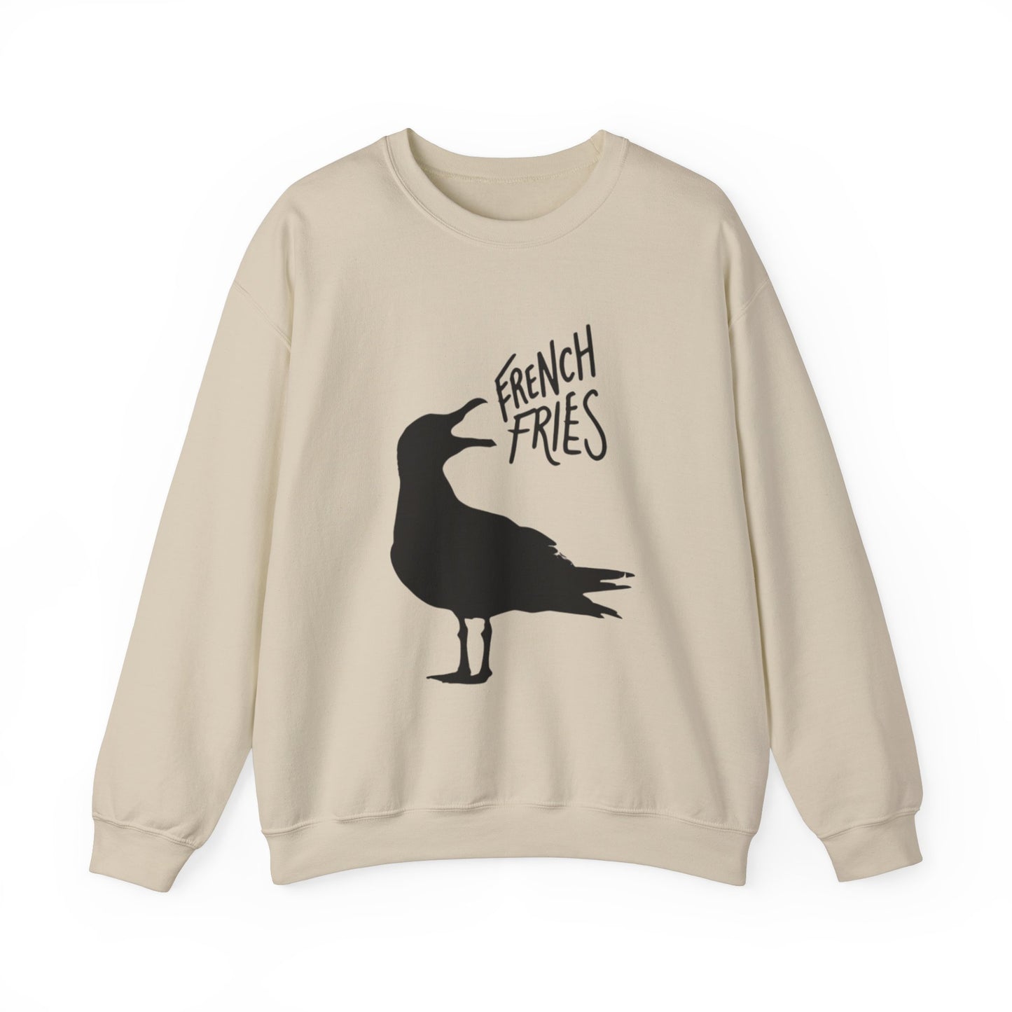 Funny Shirt For Girlfriend, Seagull Screaming For French Fries Sweatshirt, Gift For Wife, Mom, Sister, Anyone Who Loves The Beach