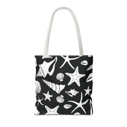 Seashell Tote Bag Black White