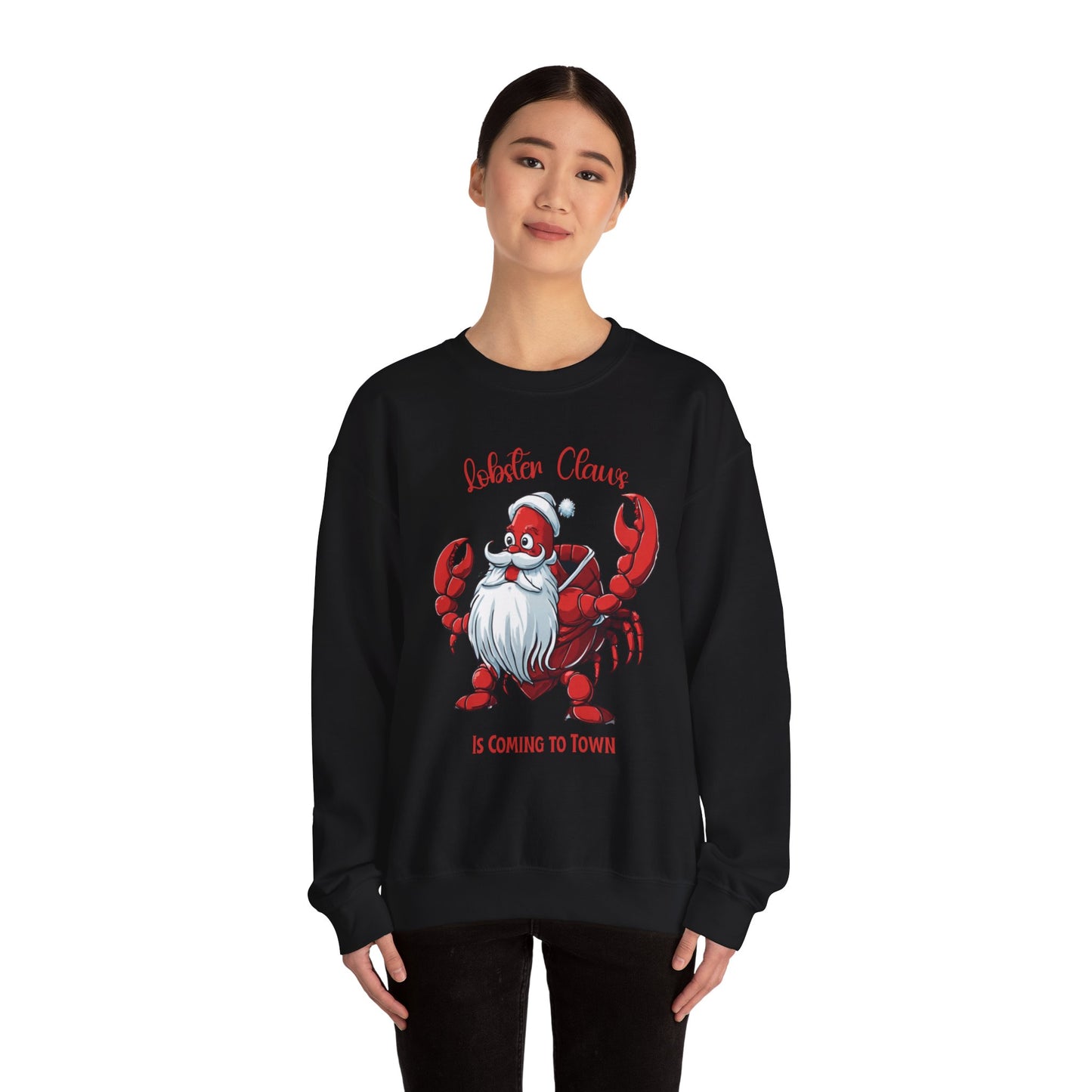 Lobster Christmas Sweatshirt, Holiday Ugly Sweater, Funny Beach Shirt, Festive Crewneck Sweat Shirt For Holiday Parties For Him And Her