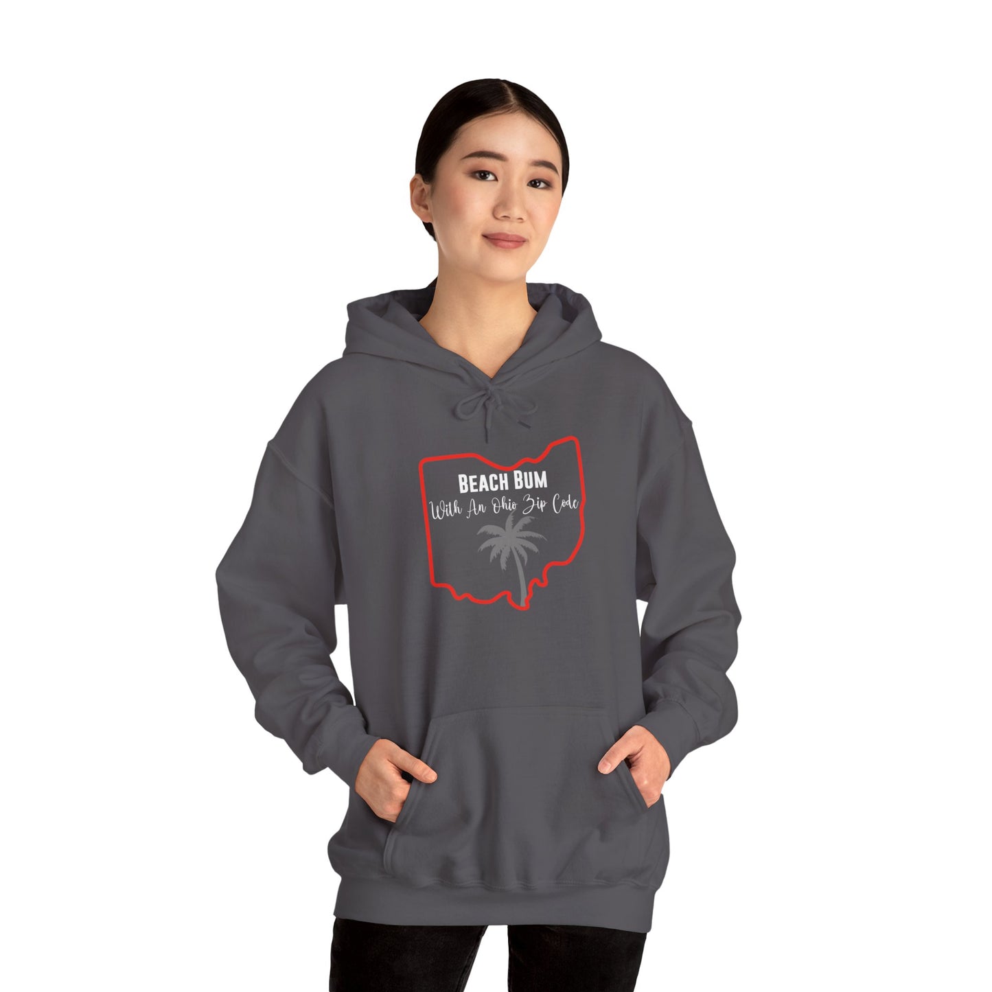 Ohio State Hoodie Beach Bum With An Ohio Zip Code, Funny Ohio Hoodie, Sweatshirt For Ohio Resident Beach Lover