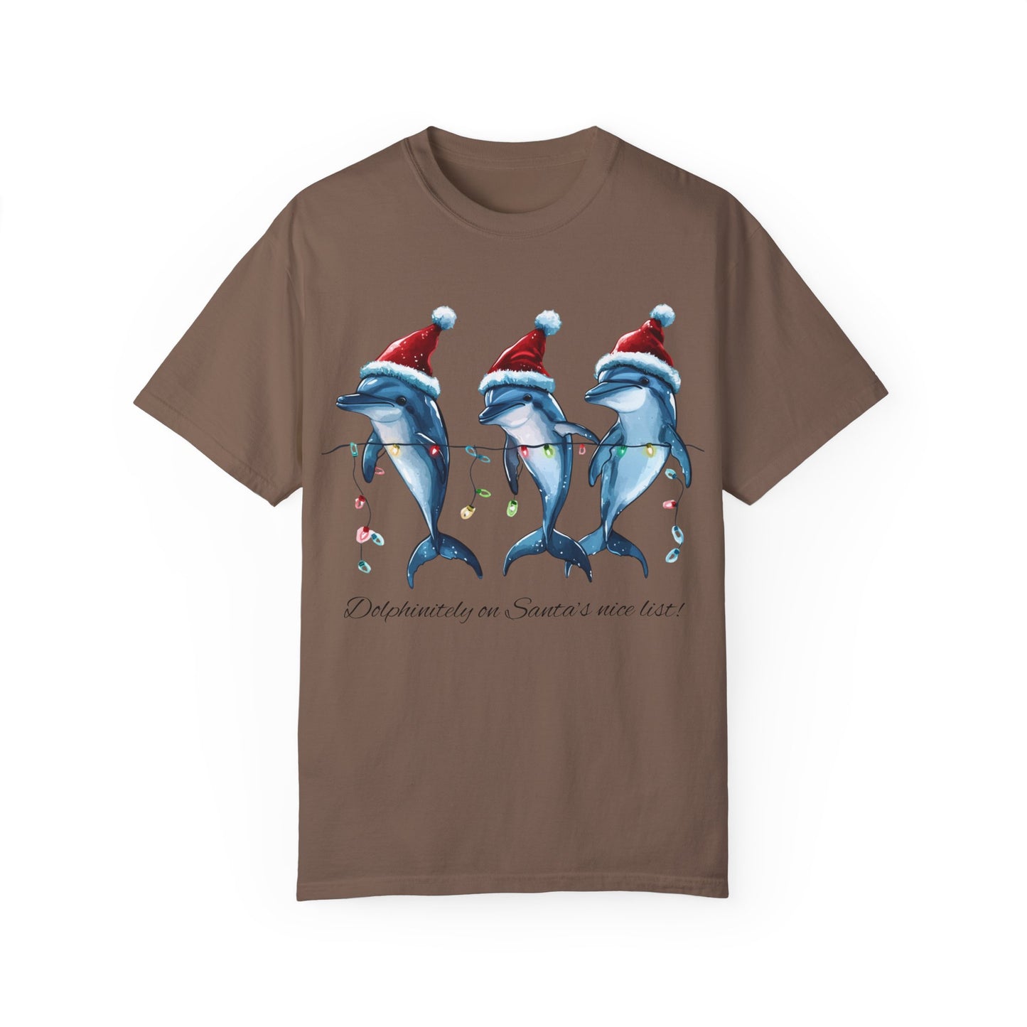 Dolphin Christmas T-Shirt On Santa's List