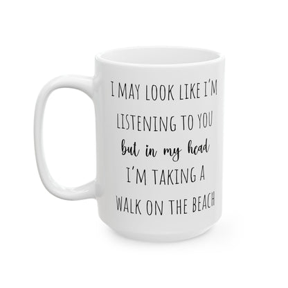 Beach Lovers Ceramic Mug Walking On The Beach Coffee Mug