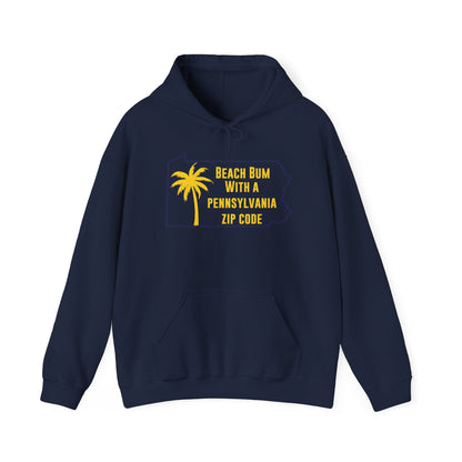 Pennsylvania State Hoodie Beach Bum With A Pennsylvania Zip Code, Funny Pennsylvania Hoodie, Sweatshirt For PA Resident Beach Lover