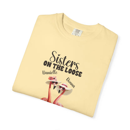 Sisters Trip Personalized Garment-Dyed T-shirt, Family Reunion Tee, Vacation Shirt, Group Activity Top, Girls' Trip Apparel Gift for Sisters