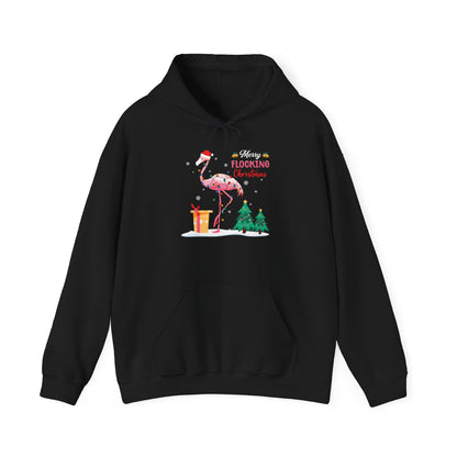 Funny Christmas Pink Flamingo Hoodie For Women