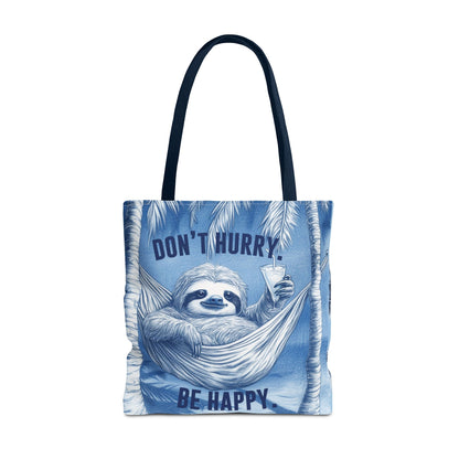 Sloth Tote Bag Extra Large Don't Hurry Be Happy