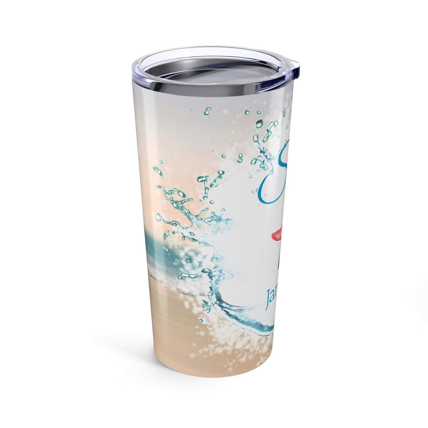 Personalized Beach Tumbler Birth Flower 20oz Coastal Gift