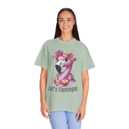 Flamingo Beach T-shirt Let's Flamingle