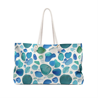 Sea Glass Beach Bag Weekend Tote Bag Seaglass Design