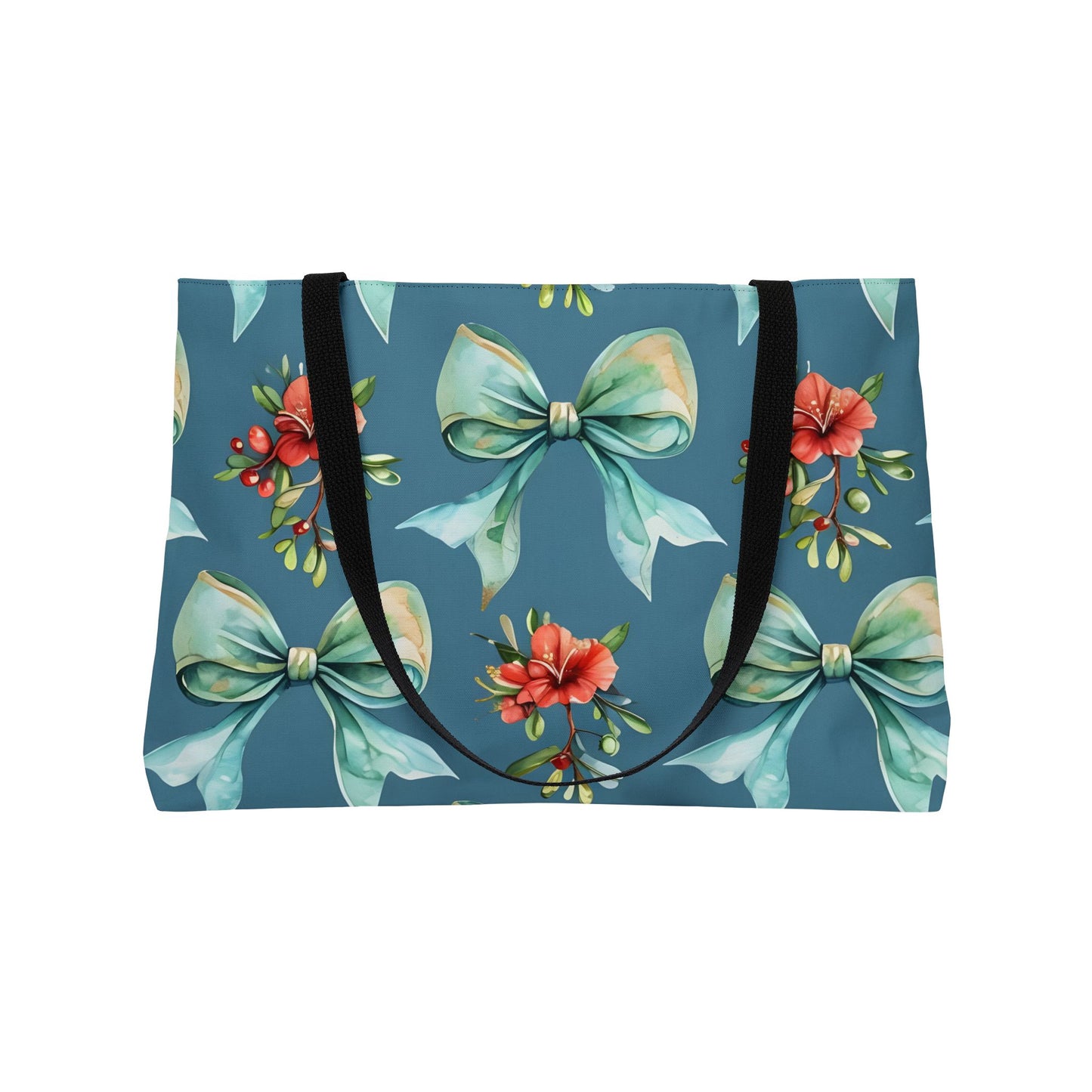 Beach Tote Bag Coquette Coastal Hibiscus And Aqua Blues