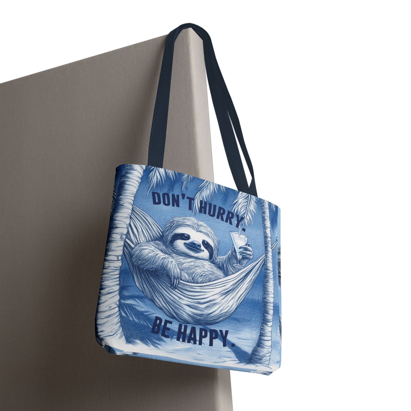 Sloth Tote Bag Extra Large Don't Hurry Be Happy