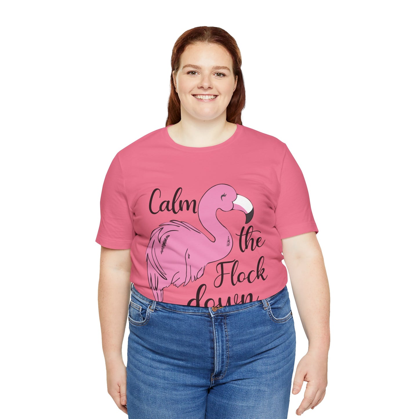 Flamingo T-Shirt Calm The Flock Down Small thru Plus Sizes