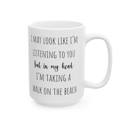 Beach Lovers Ceramic Mug Walking On The Beach Coffee Mug