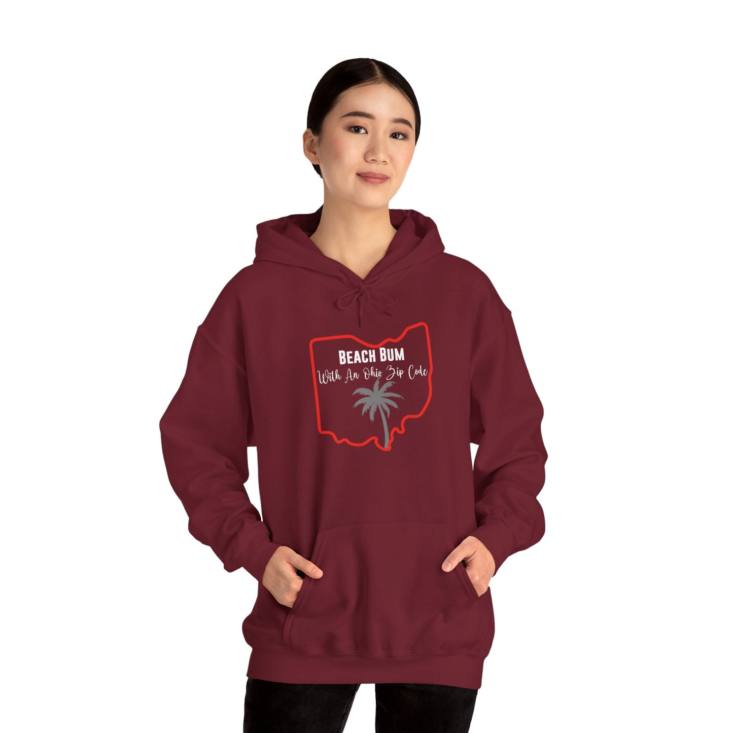 Ohio State Hoodie Beach Bum With An Ohio Zip Code, Funny Ohio Hoodie, Sweatshirt For Ohio Resident Beach Lover