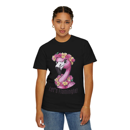 Flamingo Beach T-shirt Let's Flamingle