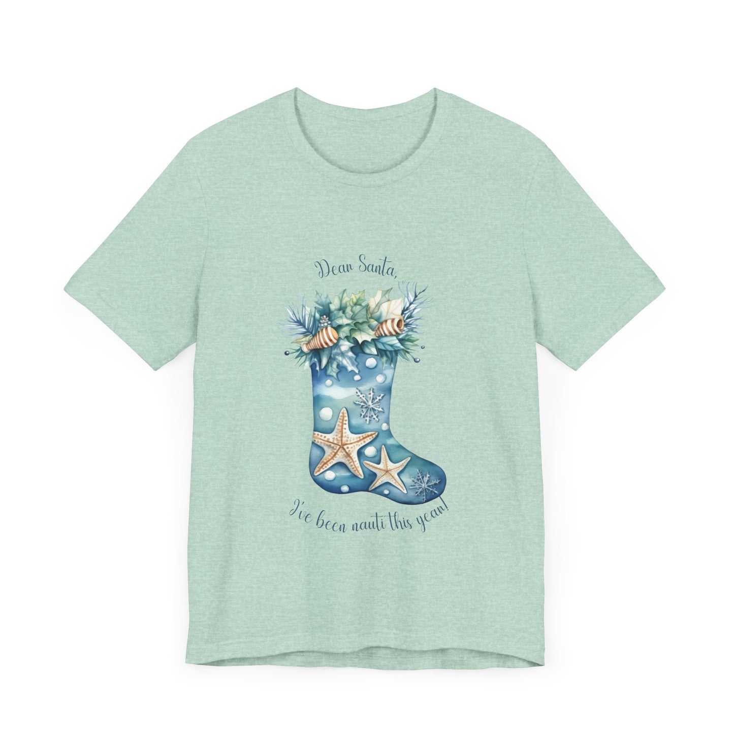 Christmas Shirt Beach Seashell Tee Santa I've Been Nauti This Year