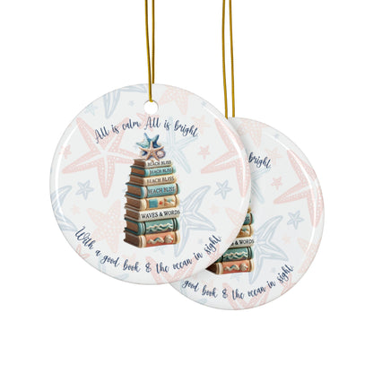 Christmas Ornament For Beach And Book Lovers Xmas Gifts