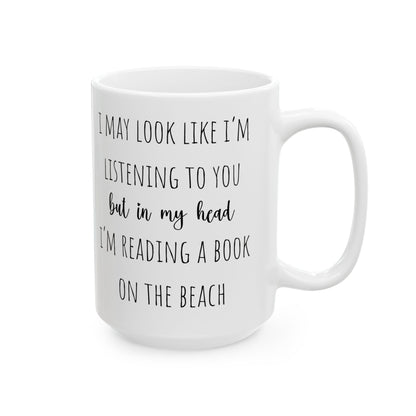 Gift For Book Lovers Reading A Book On The Beach Coffee Mug