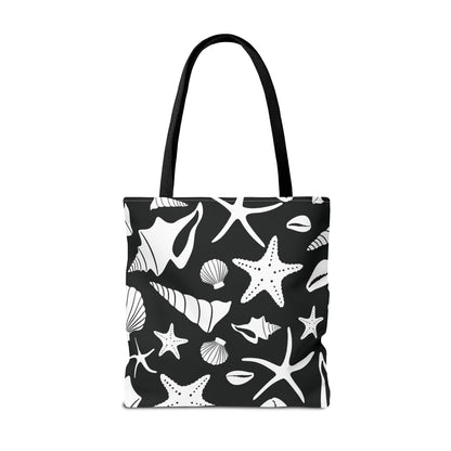 Seashell Tote Bag Black White