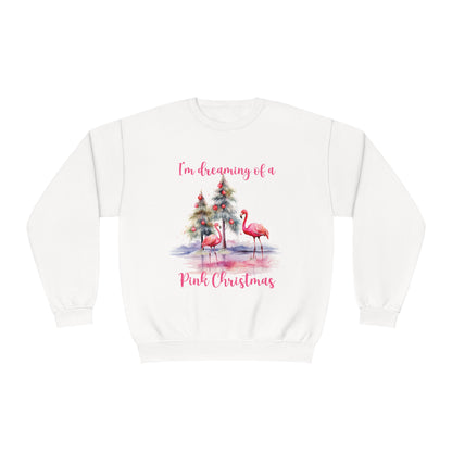 I'm Dreaming Of A Pink Christmas Sweatshirt With Flamingos For Women