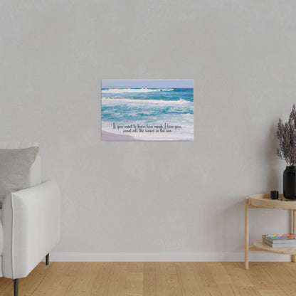 Coastal Beach Wall Art If You Want To Know How Much I Love Wrapped Matte Canvas, Stretched, Beach Waves, Housewarming Gift